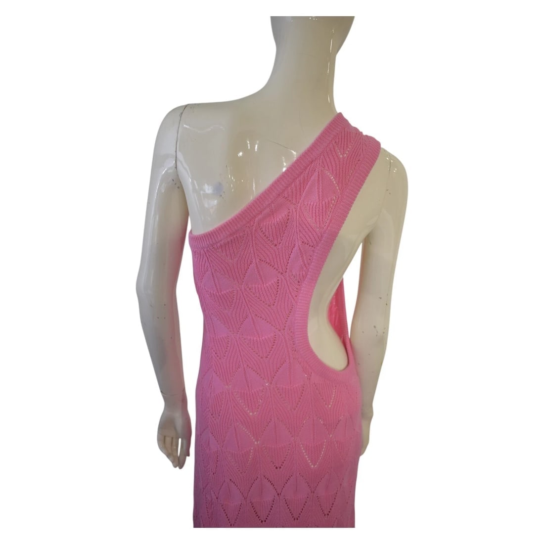 Dodo Bar Or - Pas Pour Toi Pink One Shoulder Long Dress & Fringes size 42 - 3