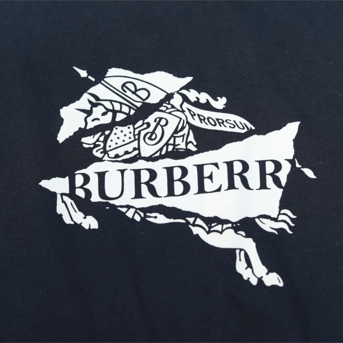 Burberry Prosum Women's Blue with White logo 100% Cotton T- Shirt Top size M - 4