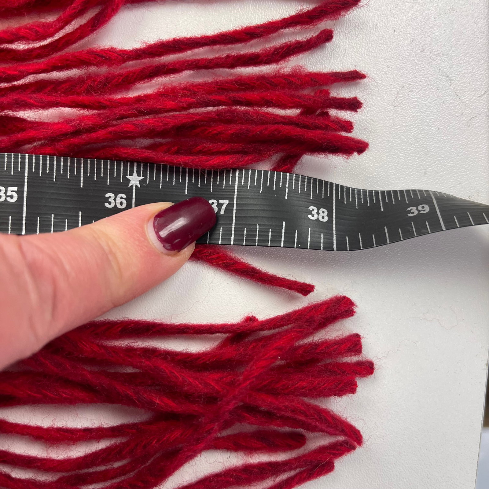 Louis Vuitton Dark Red 100% Cashmere Scarf - 8