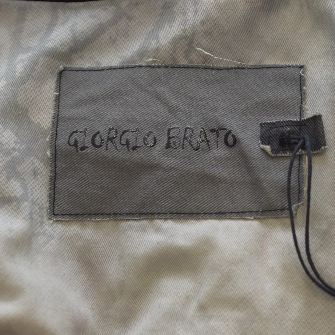 Giorgio Brato Suede Distressed Leather Black Zipper front biker Jacket size 46 - 3