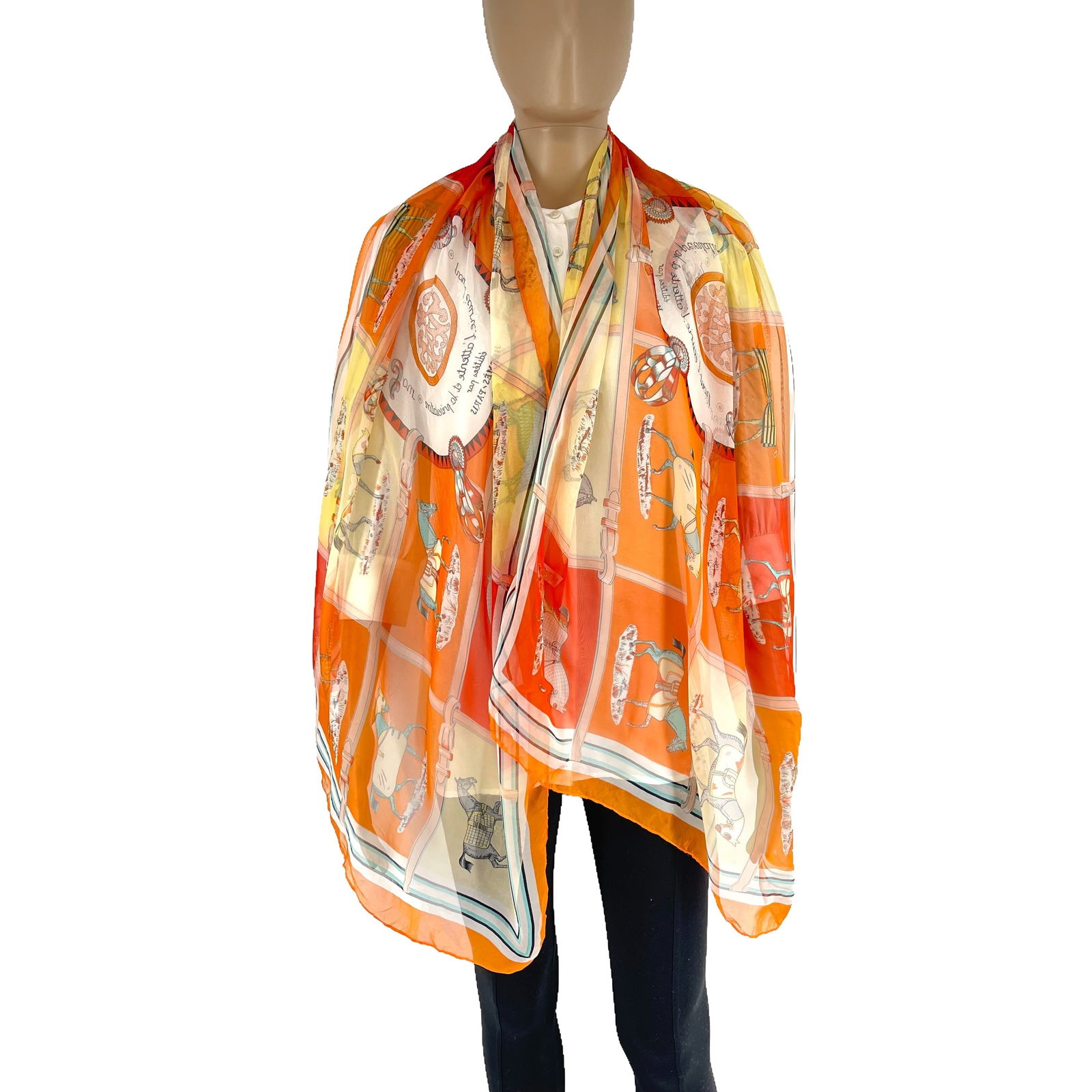 Hermes Pink Printed 100% Silk Scarf - 2