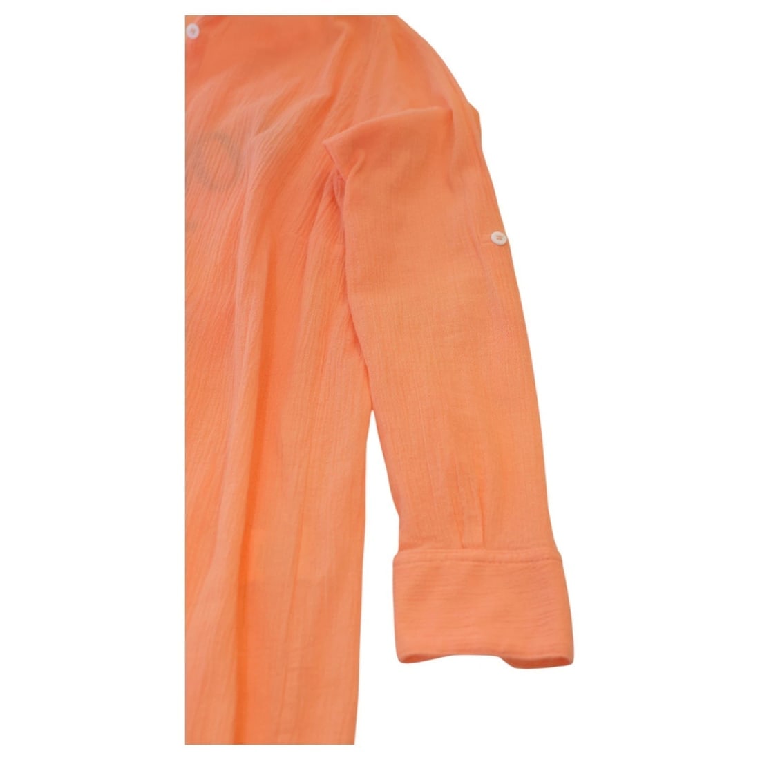 Mariana Penteado Orange Cotton Long Shirt Dress Summer Cover Up Size P - 5