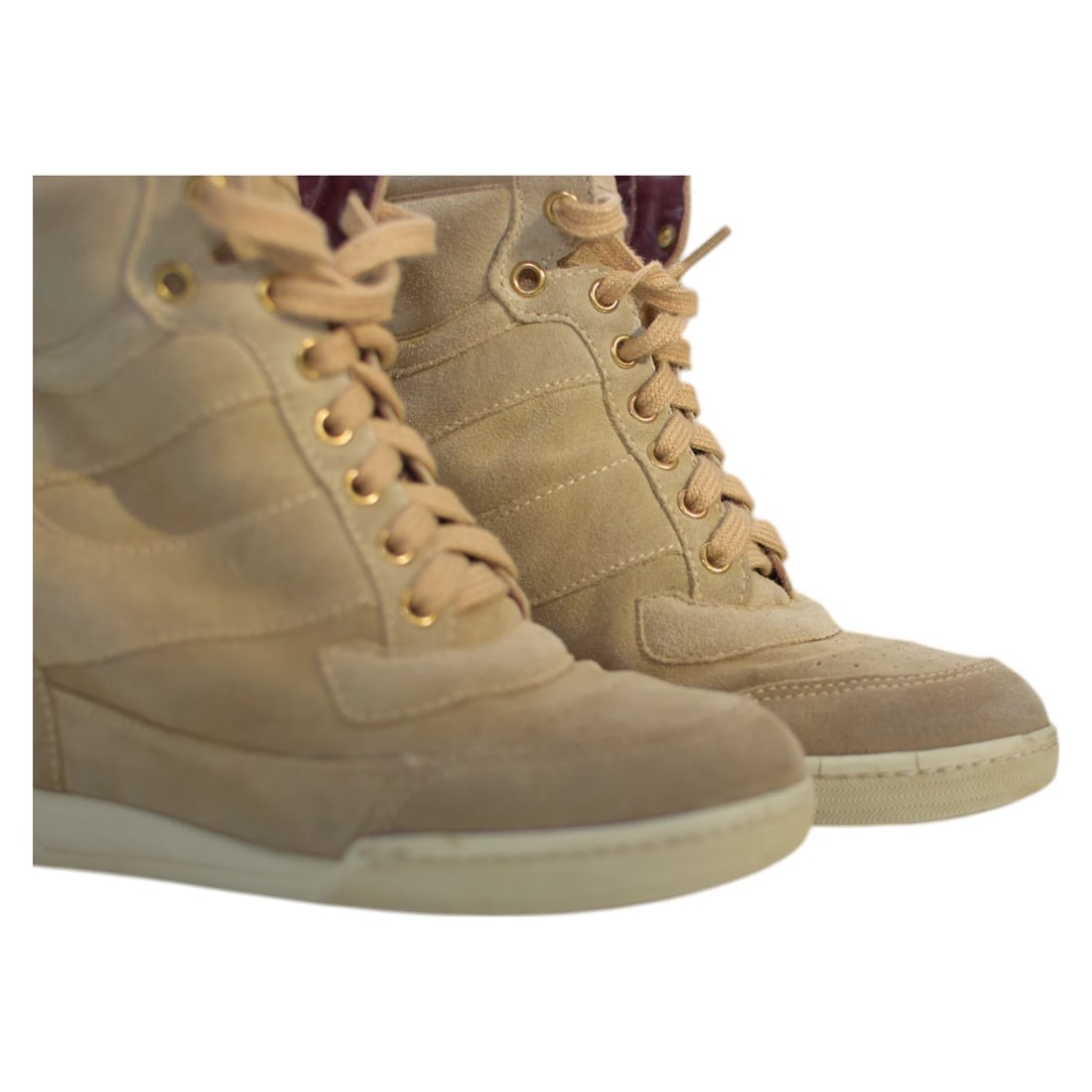 Marc Jacobs Beige Suede High-Top Sneakers Wedge Trainers Shoes size 37 - 10