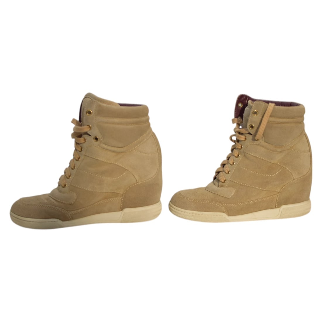 Marc Jacobs Beige Suede High-Top Sneakers Wedge Trainers Shoes size 37 - 4