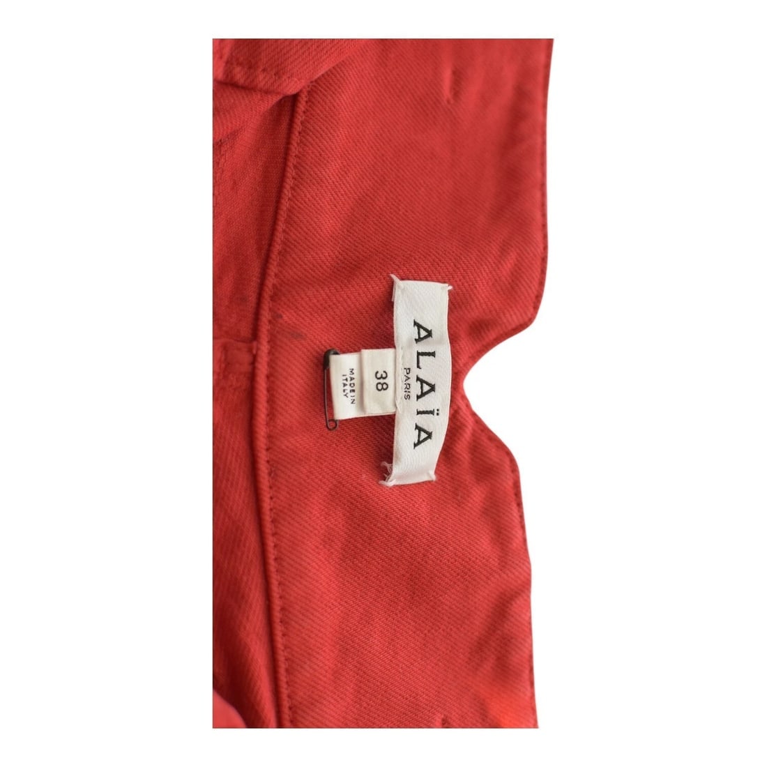 Alaia Red Cotton High Waist Summer Shorts Trousers Pants size 38 - 3