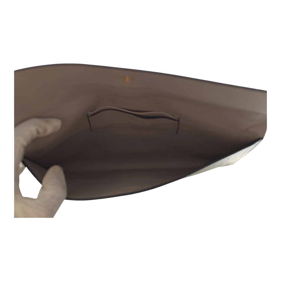 Alexander McQueen Grey Patent Leather Flap Envelope Clutch Small Gold Skull - 14