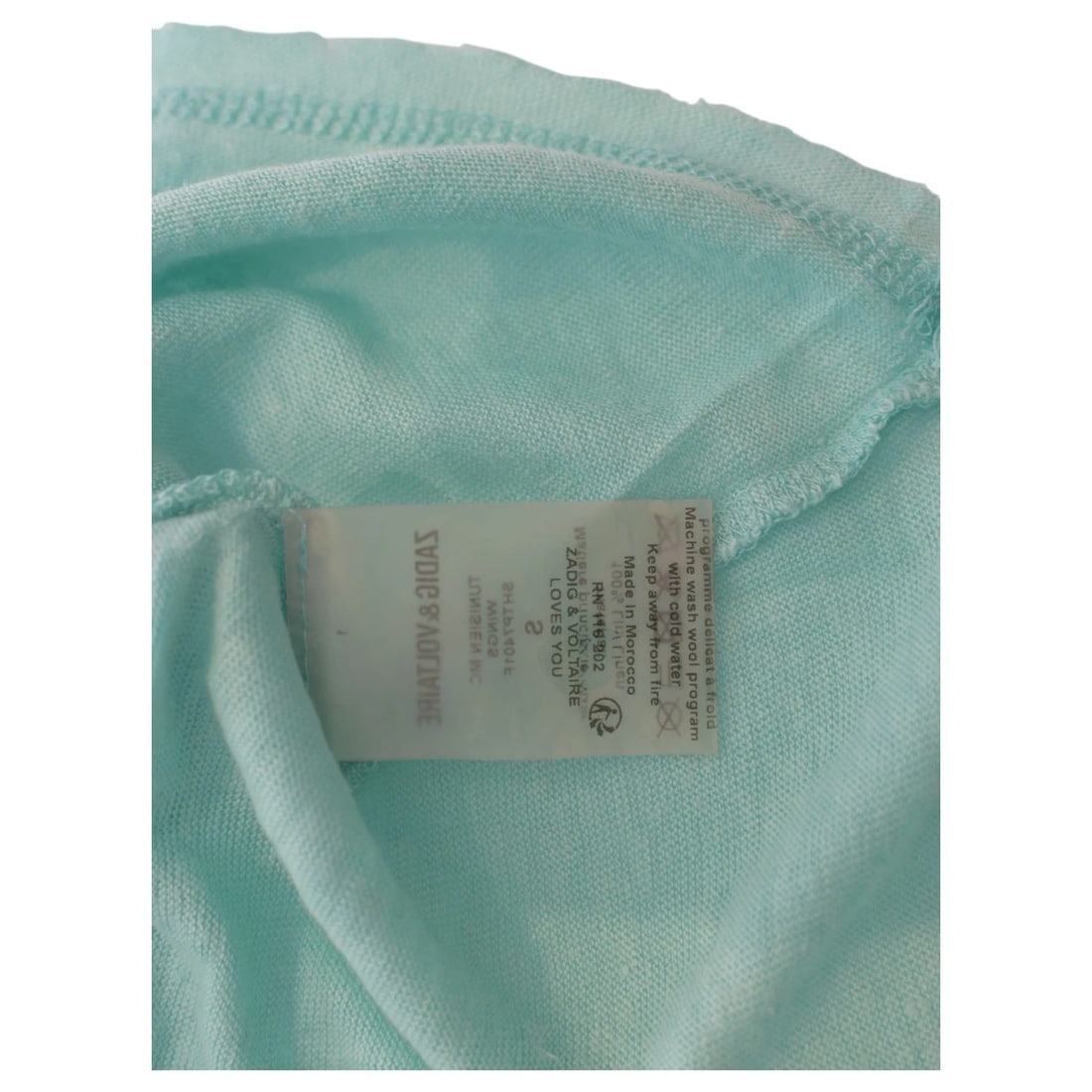 Zadig and Voltaire Tunisien MC Wings Blue Linen Top T-shirt size S - 7