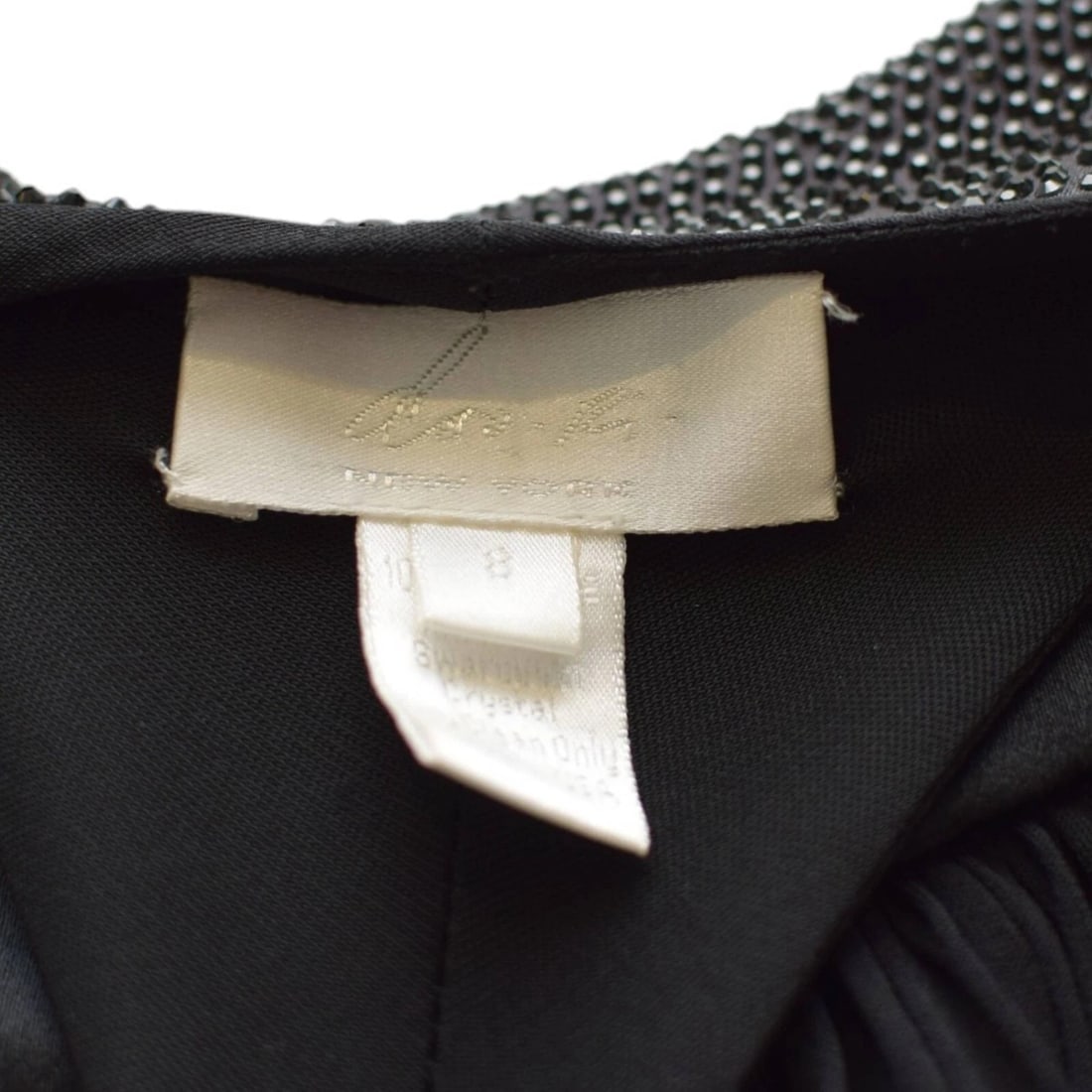 Black Silk Viscose & Crystals Open Back Sleeveless Mini Dress size 8 - 3