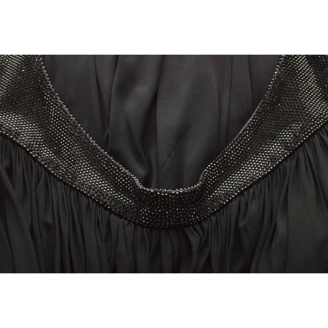 Black Silk Viscose & Crystals Open Back Sleeveless Mini Dress size 8 - 7