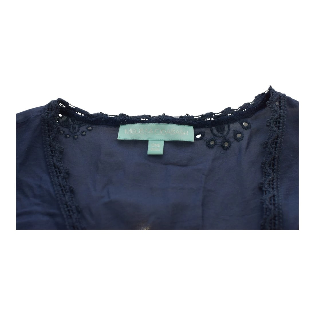 Melissa Odabash Blue Embroidered Tunic Dress 3/4 Sleeves Bodycon Dress One Size - 3