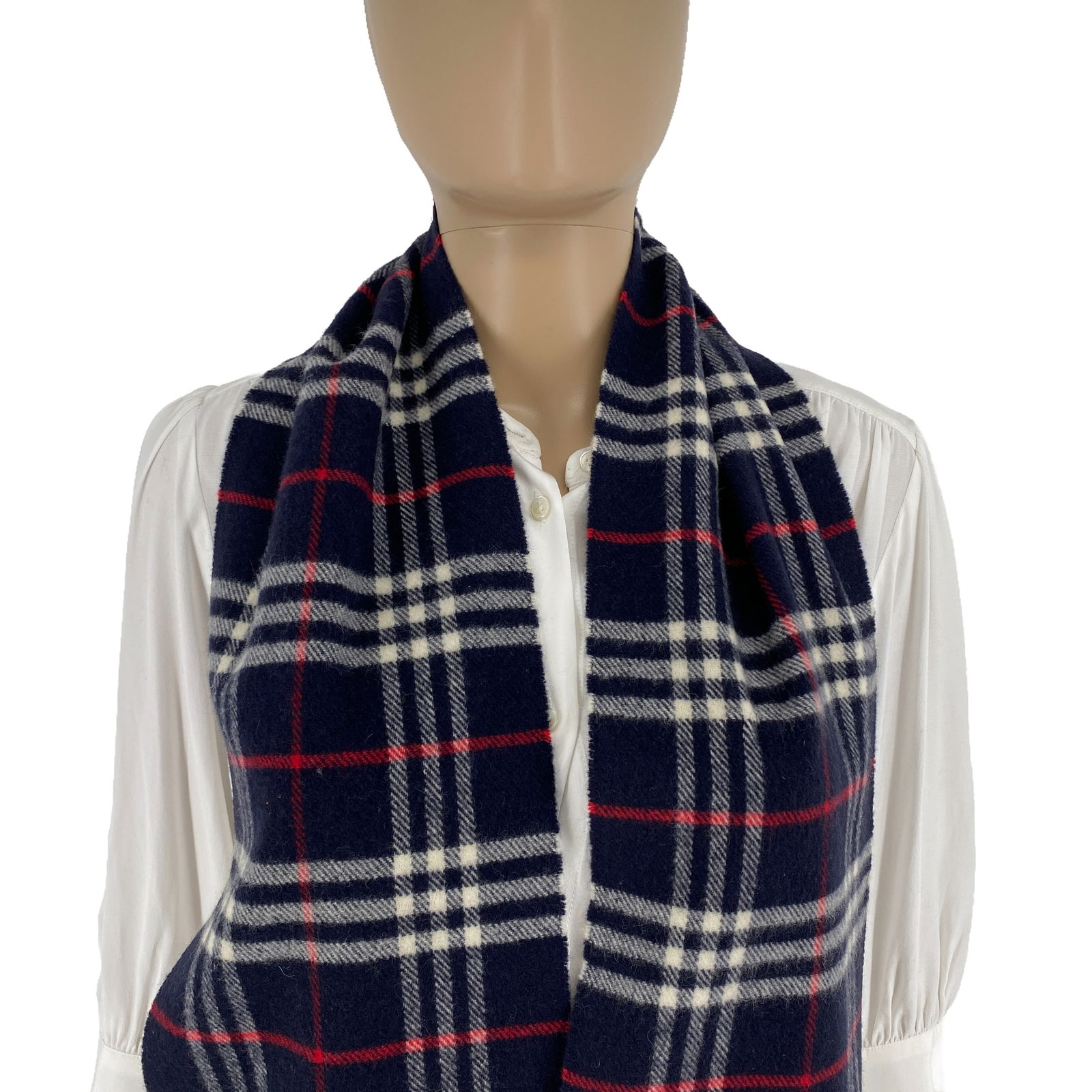 Burberry Children Dark Blue Merino Wool & Cashmere Small Scarf - 2