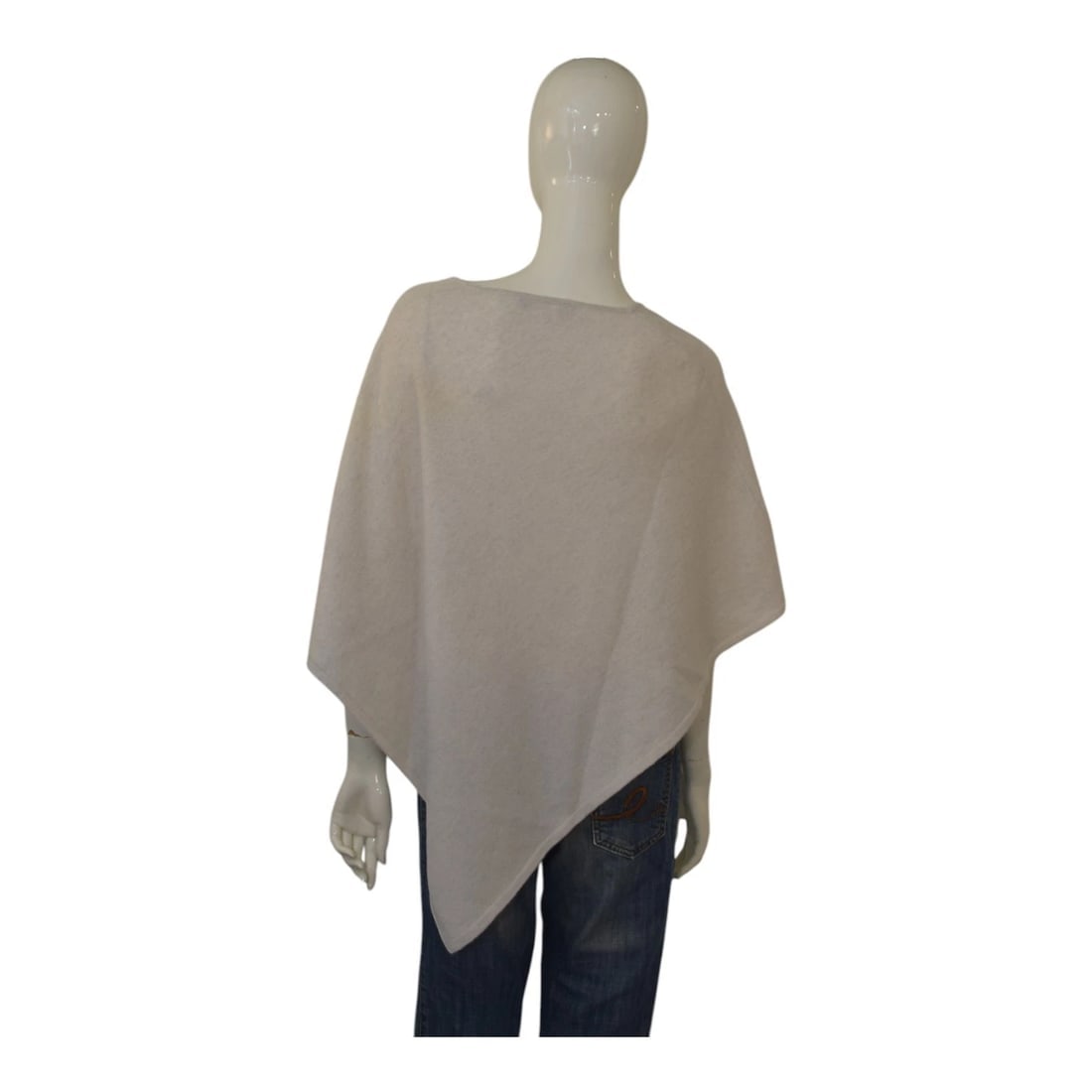 Fabiana Filippi Cream Knit 100% Cashmere Poncho Cape Cardigan size M - 2
