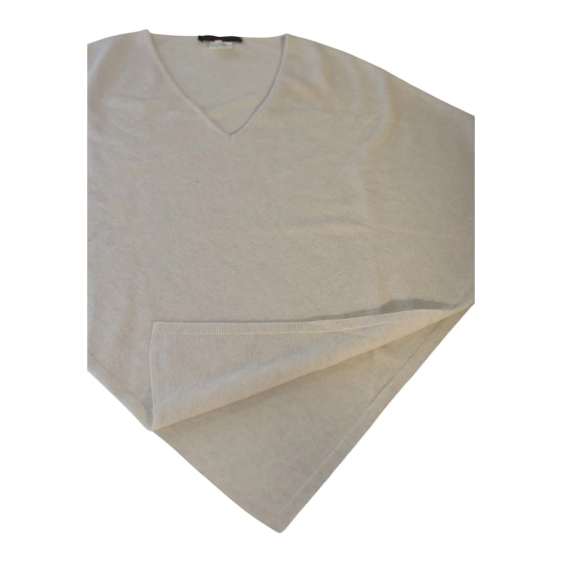 Fabiana Filippi Cream Knit 100% Cashmere Poncho Cape Cardigan size M - 6