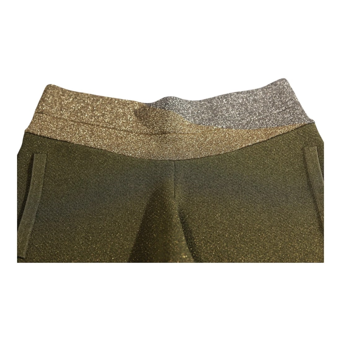 Zadig & Voltaire Smile Lurex Green Silver Gold Shiny Shorts Pants size S - 6