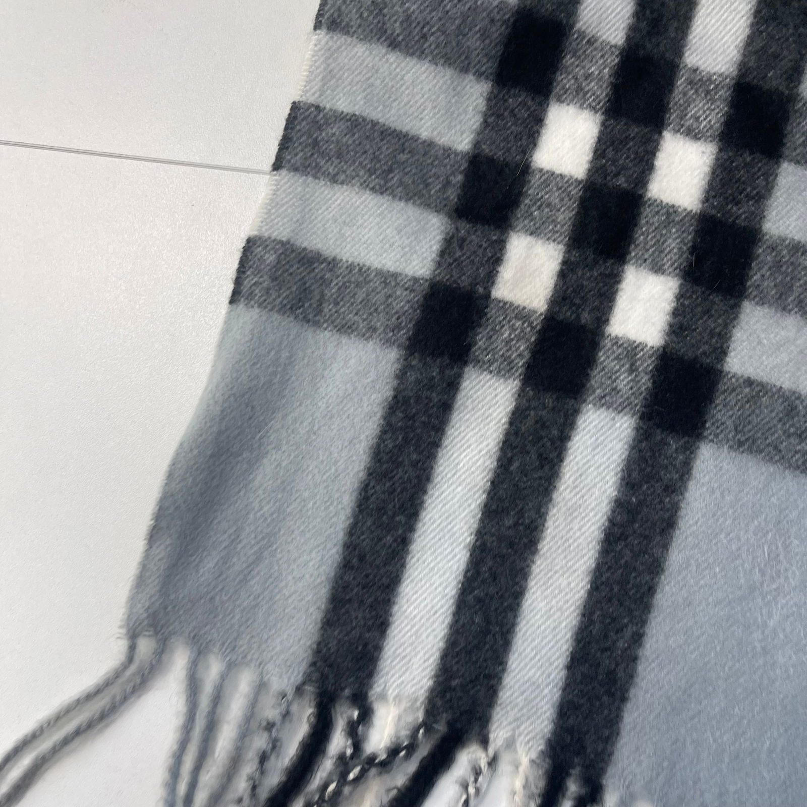 Burberry Grey Plaid 100% Cashmere Scarf - 5