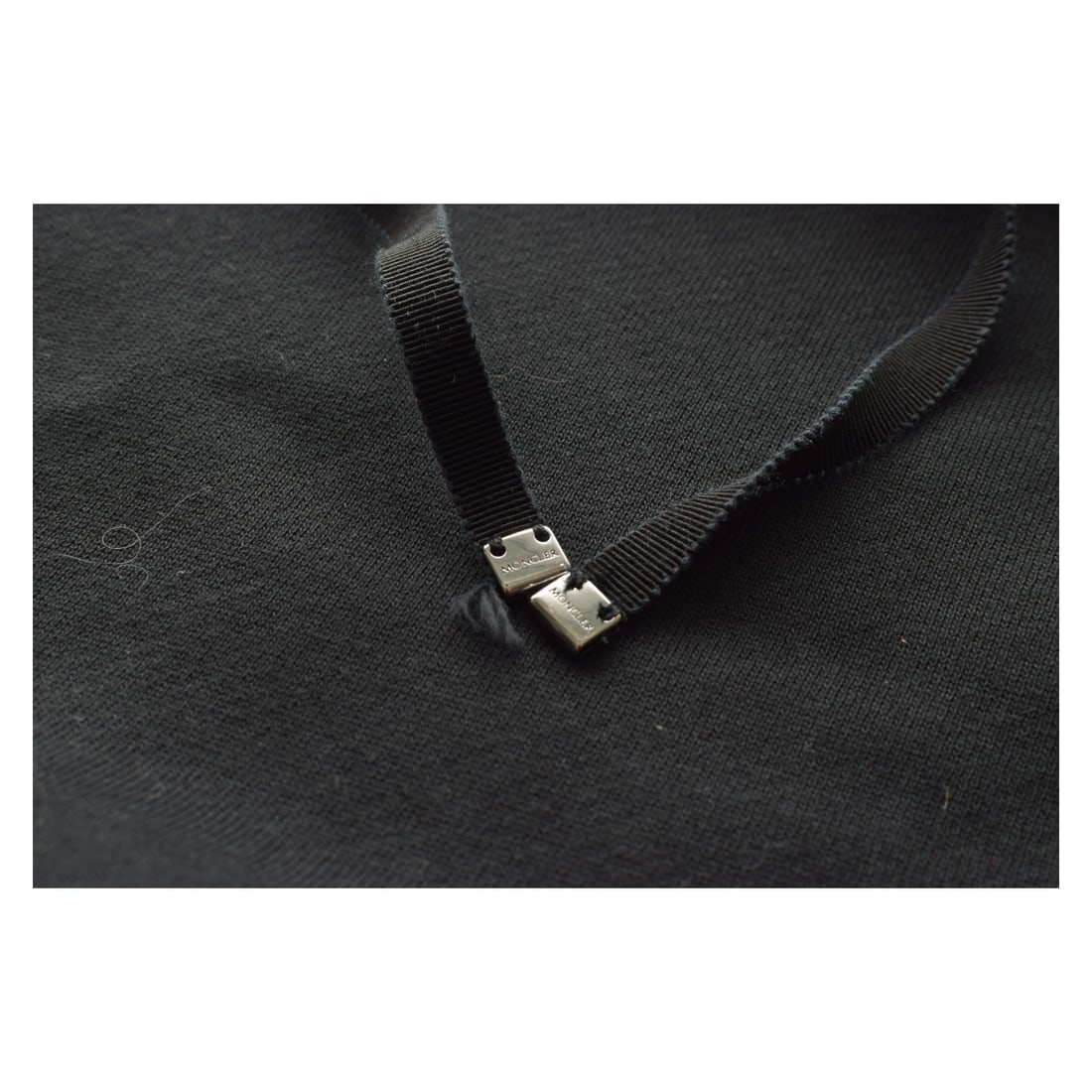 MONCLER Black Cotton Ruffled Long Sleeve Hooded top size S - 10