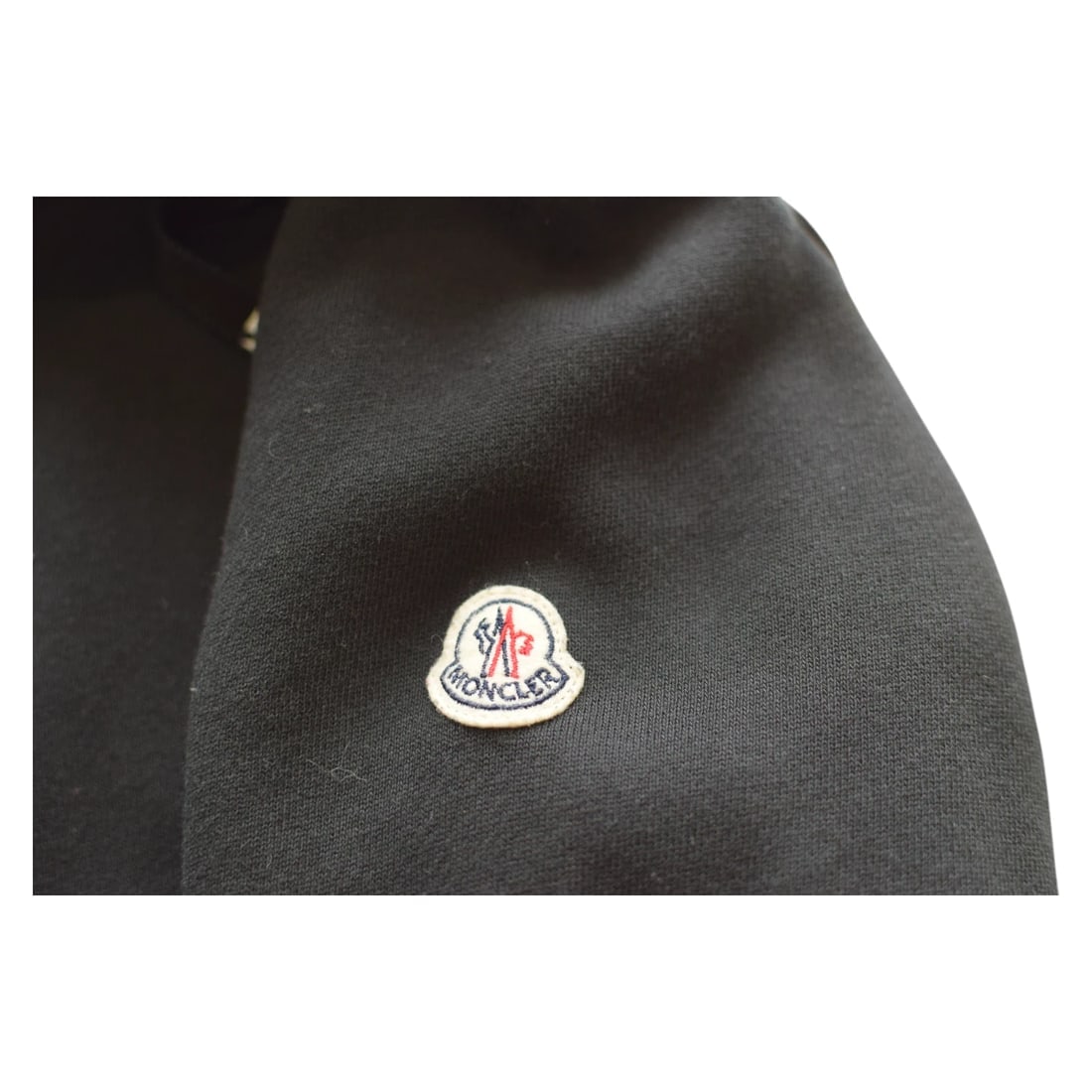 MONCLER Black Cotton Ruffled Long Sleeve Hooded top size S - 6