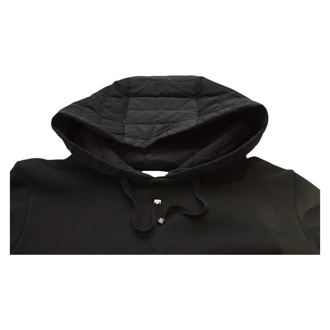 MONCLER Black Cotton Ruffled Long Sleeve Hooded top size S - 7