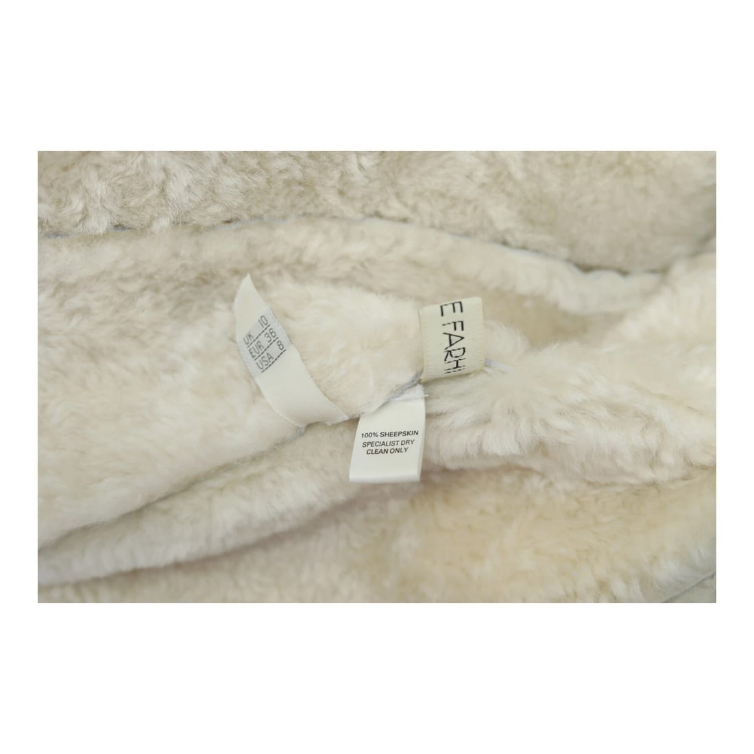 Nicole Farhi Beige Sheepskin Double Breasted Short Jacket Coat size UK 10 - 3