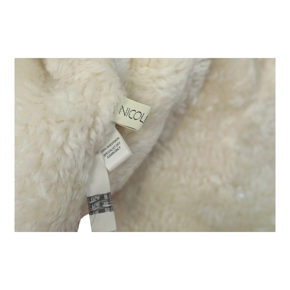 Nicole Farhi Beige Sheepskin Double Breasted Short Jacket Coat size UK 10 - 4