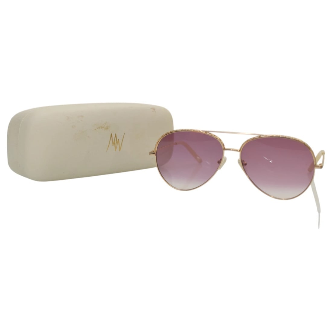 Matthew Williamson Aviator 01 Magnolia Gold & Degrade Pink Lens Sunglasses - 8