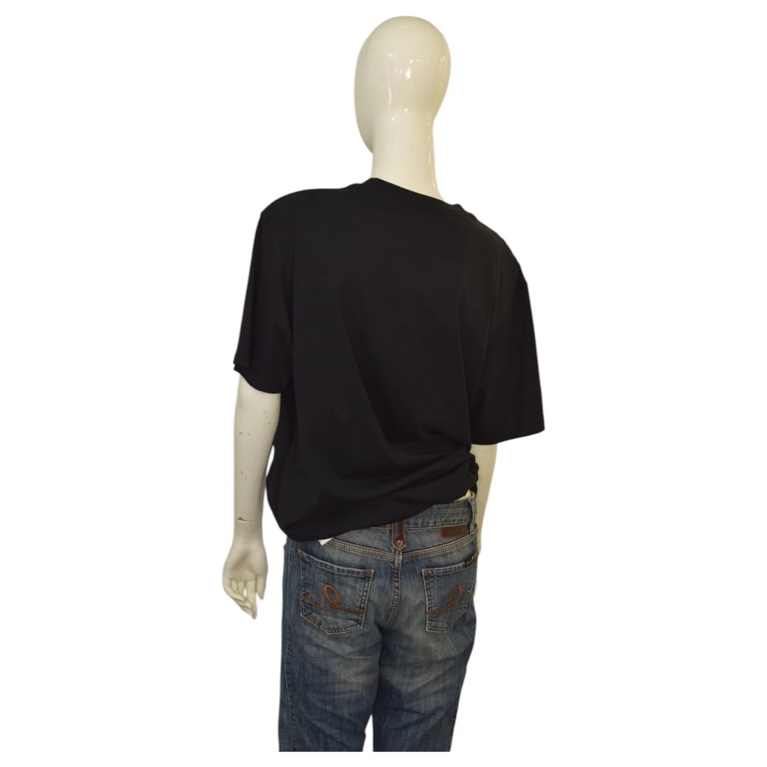 3.1 Phillip Lim Black Cotton Draped Short Sleeve T-Shirt Top size S - 2