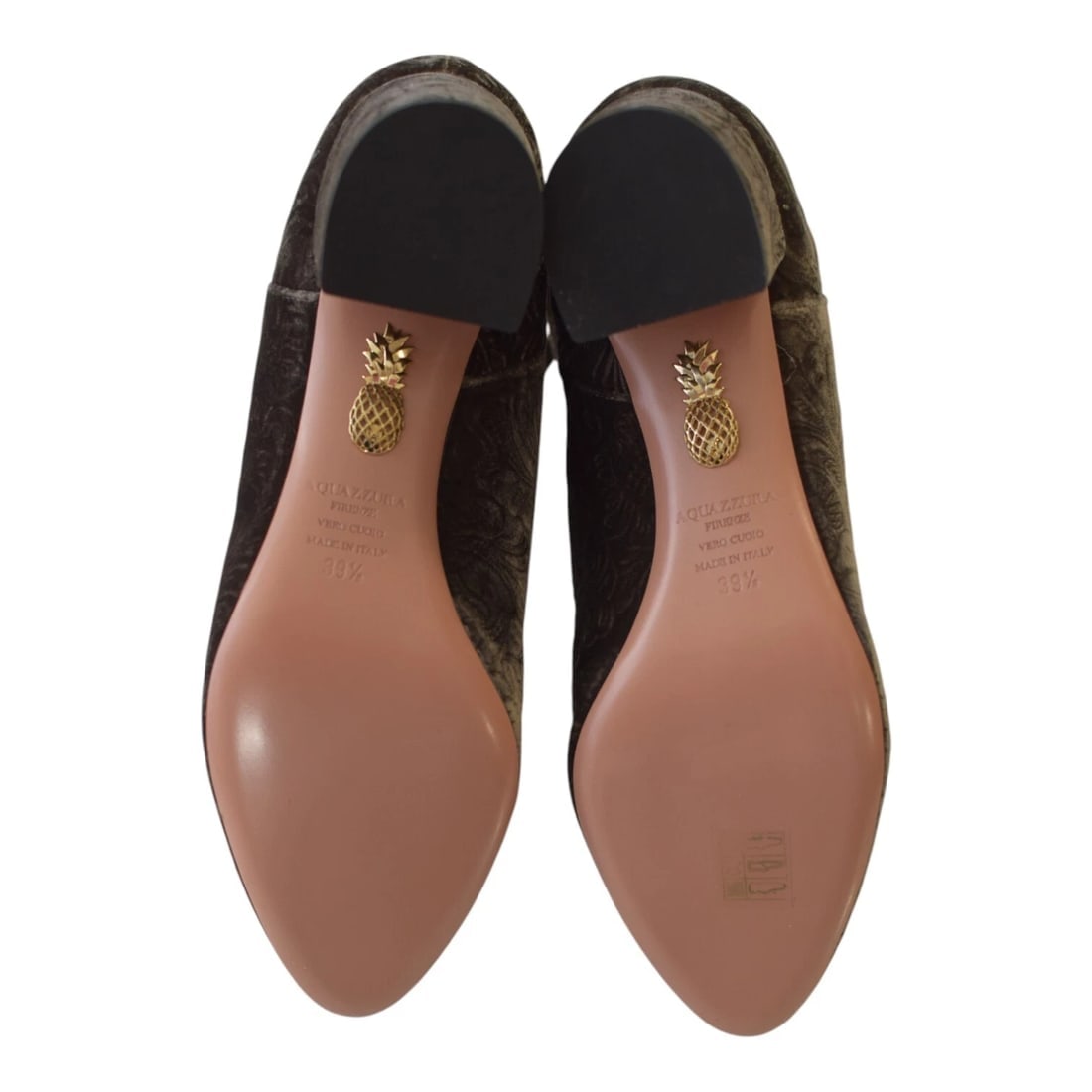 Aquazzura Ornate Velvet Ankle Grey Boots 4,5'' heels size 9,5 zip closure - 6