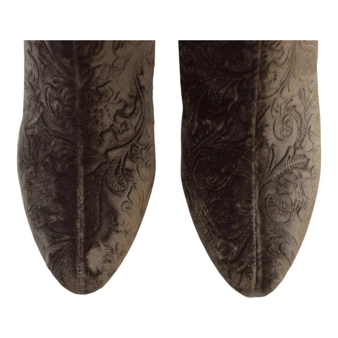 Aquazzura Ornate Velvet Ankle Grey Boots 4,5'' heels size 9,5 zip closure - 8