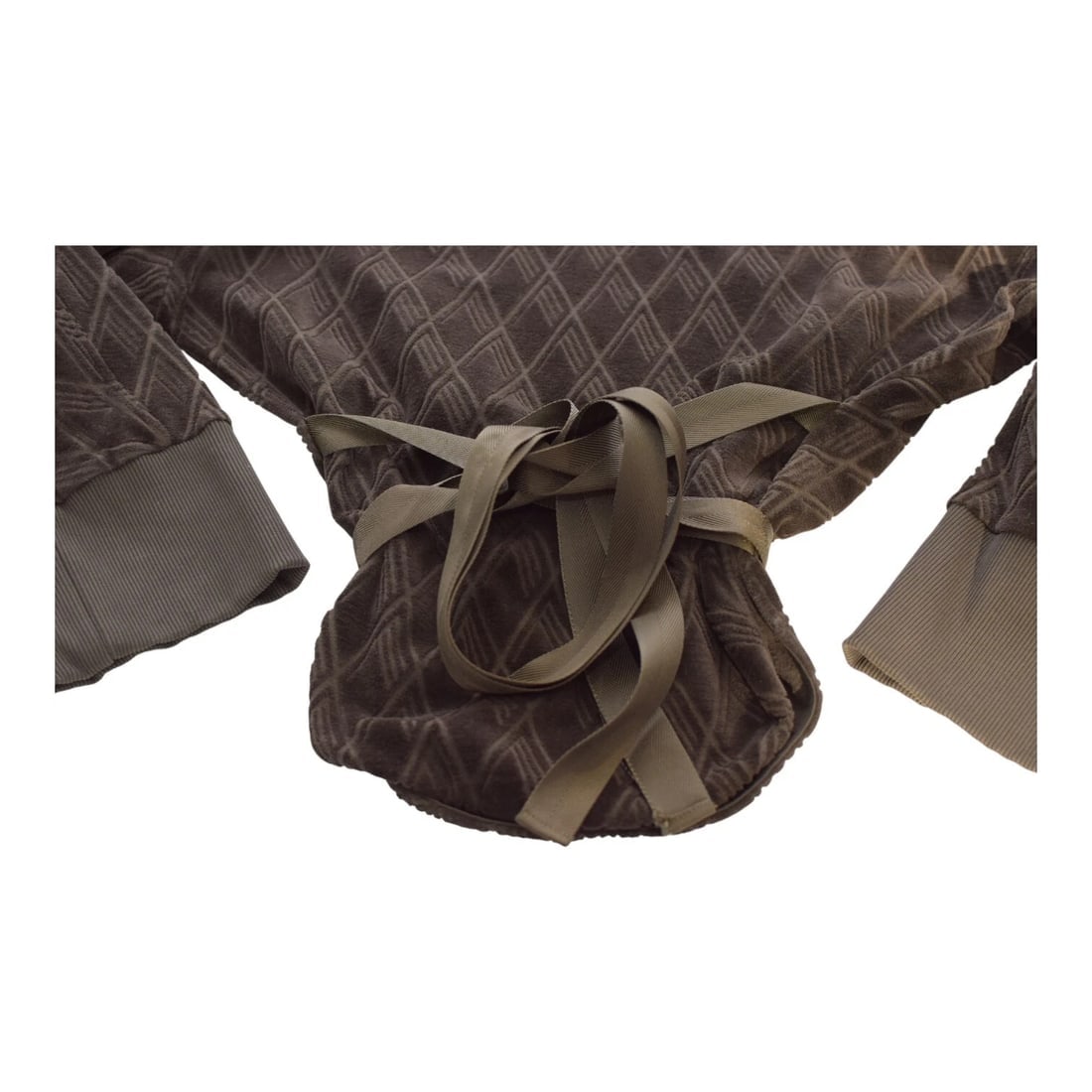 The Attico Brown Jacquard Cotton Belted High Neck Sweatshirt Top size 40 - 5