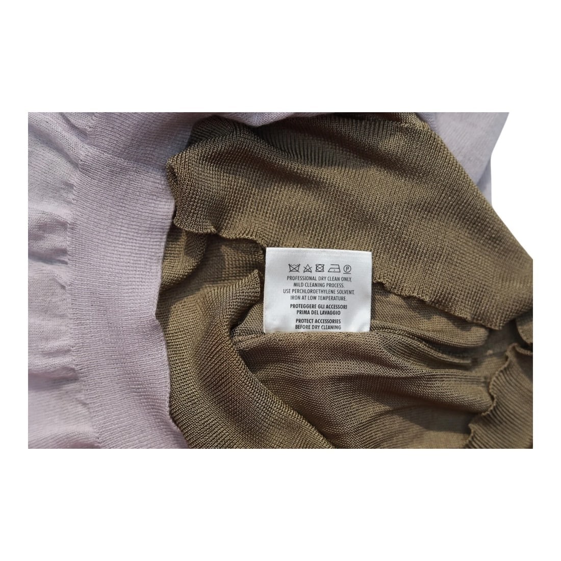 Gucci Sleeveless Two-Piece 100% Cashmere Sweater V-neck Cami Top Lilac Tan XS - 4