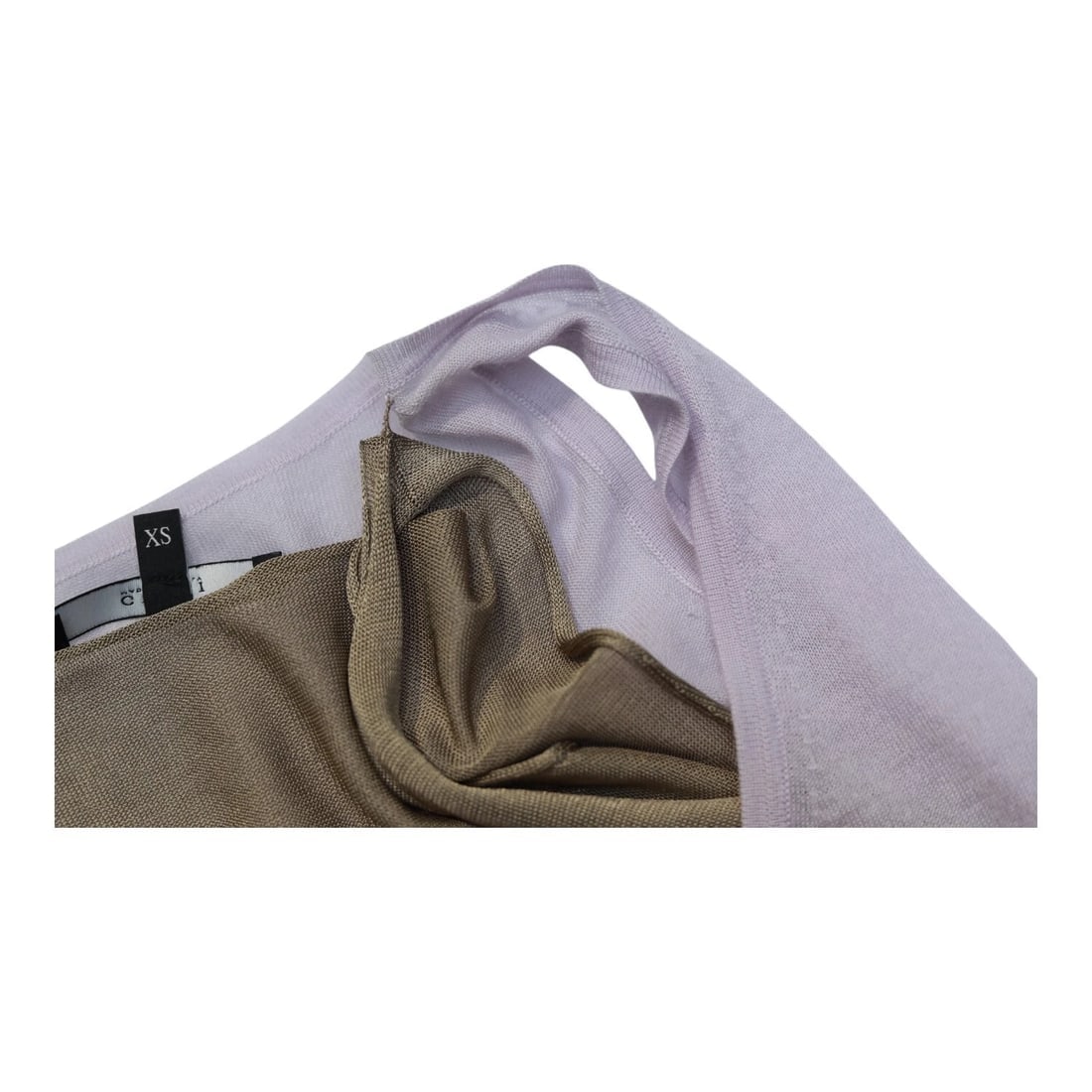 Gucci Sleeveless Two-Piece 100% Cashmere Sweater V-neck Cami Top Lilac Tan XS - 6