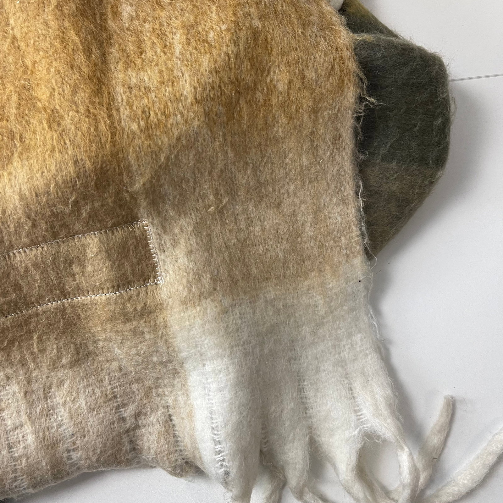 Acne Studios Beige Colored Block 80% Wool Scarf - 5