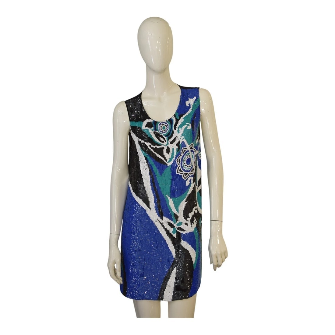 Nenette Sequined Black Blue Turquoise Viscose Sleeveless Tank Mini Dress size 42: Title:Nenette Sequined Black Blue Turquoise Viscose Sleeveless Tank Mini Dress size 42Description:Nenette Sequined Black Blue Turquoise Viscose Sleeveless Tank Mini Dress size 42 Nenette Milano