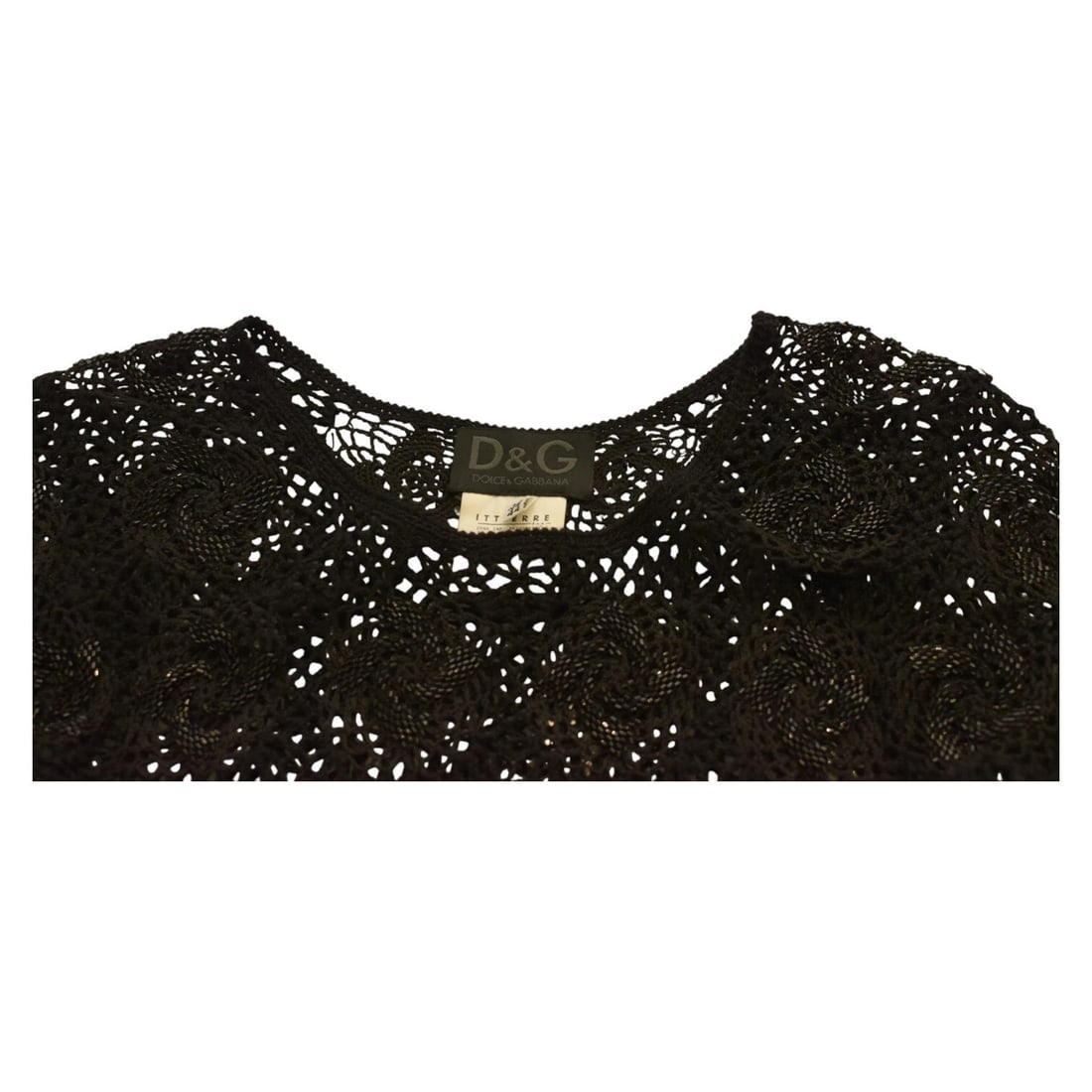 Dolce & Gabbana Black Wool Cotton Knit Beaded Top size 30/ 44 - 4