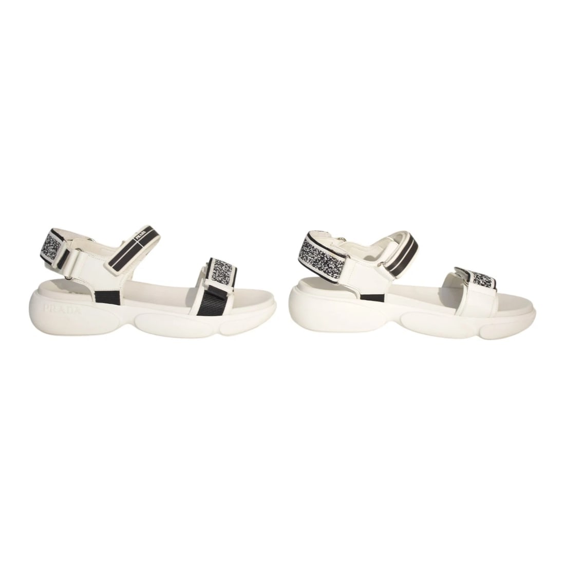 PRADA Cloudbust Logo-Embossed Rubber and Canvas-Trimmed Leather Sandals 37.5 - 2