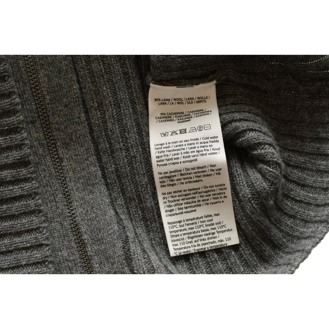 Notshy Cashmere Gray Ribbed Knit Turtle Neck Top Midi Skirt Zippers size S - 6