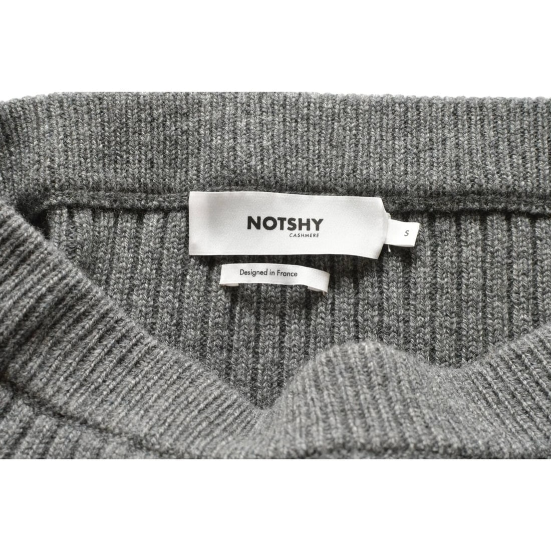 Notshy Cashmere Gray Ribbed Knit Turtle Neck Top Midi Skirt Zippers size S - 8