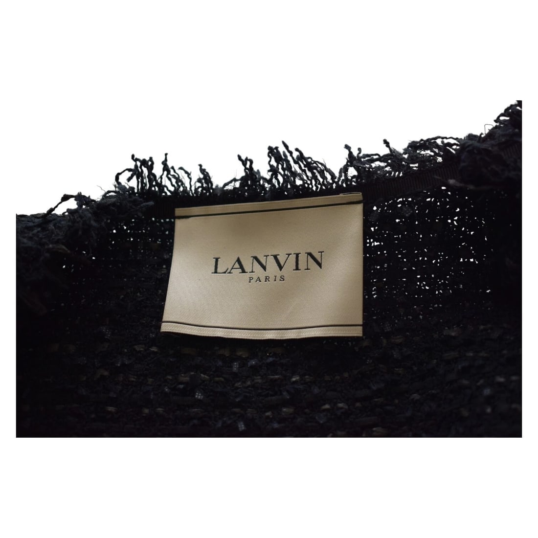 Lanvin Black Fringe Edge Cotton Blend Knit Vest Sleeveless Jacket Gillet size 42 - 3