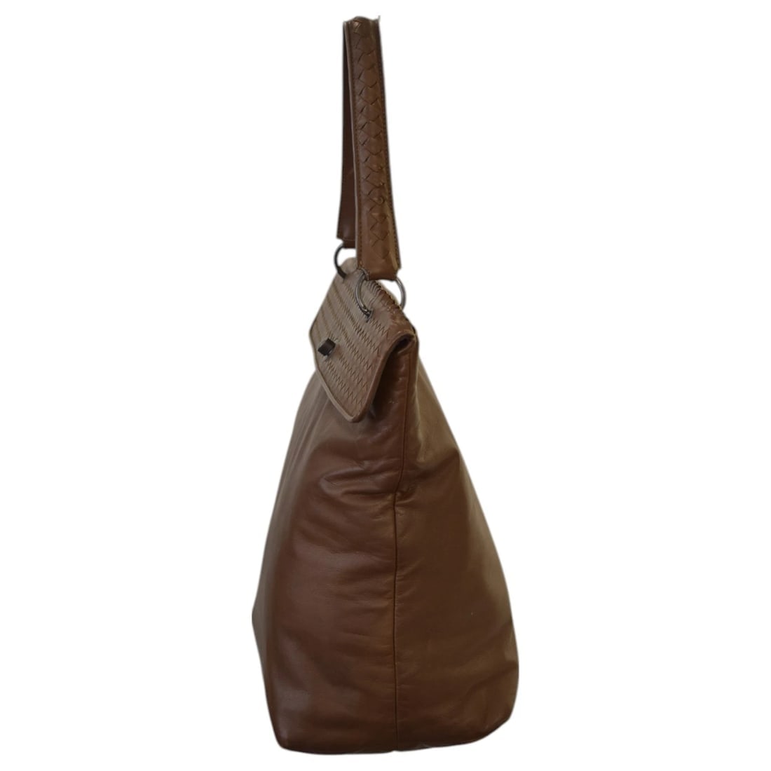 Bottega Veneta Brown Leather Intrecciato Flap top Shoulder Bag Handbag - 3