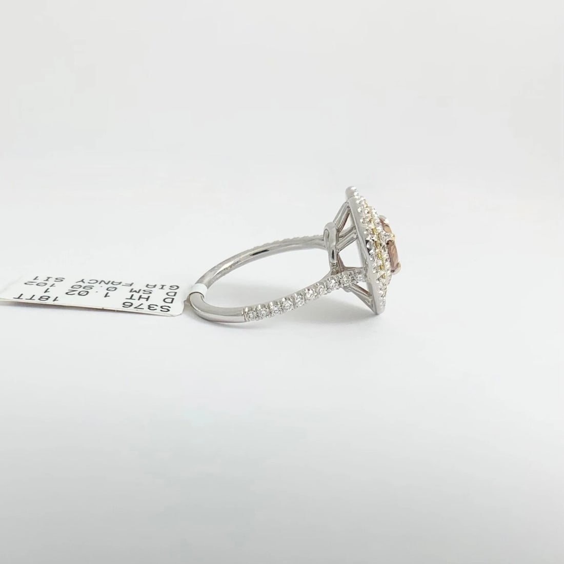 GIA Fancy Brown Orange Yellow Heart Diamond Halo Ring 18K White Gold 1.92 CTW - 8