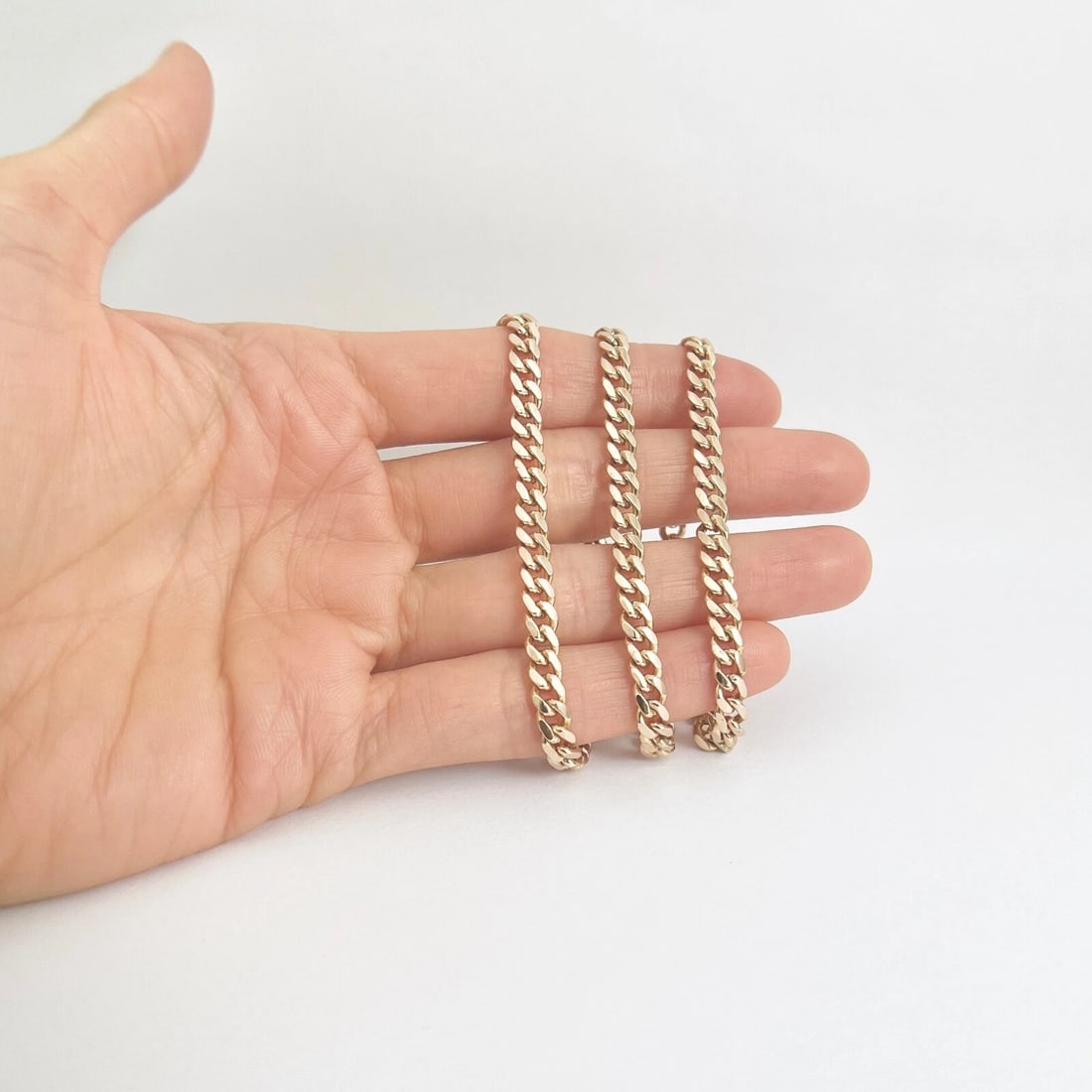 Solid Cuban Curb Chain Necklace 18K Yellow Gold 23 Inches, 4.6 mm, 35.91 Gr - 2