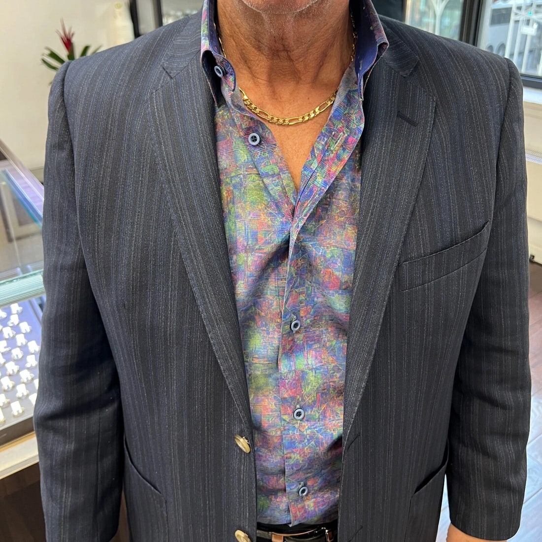 Italian Figaro Chain Necklace 14K Yellow Gold, 21 Inches, 6.8 mm, 40.23 Grams - 3