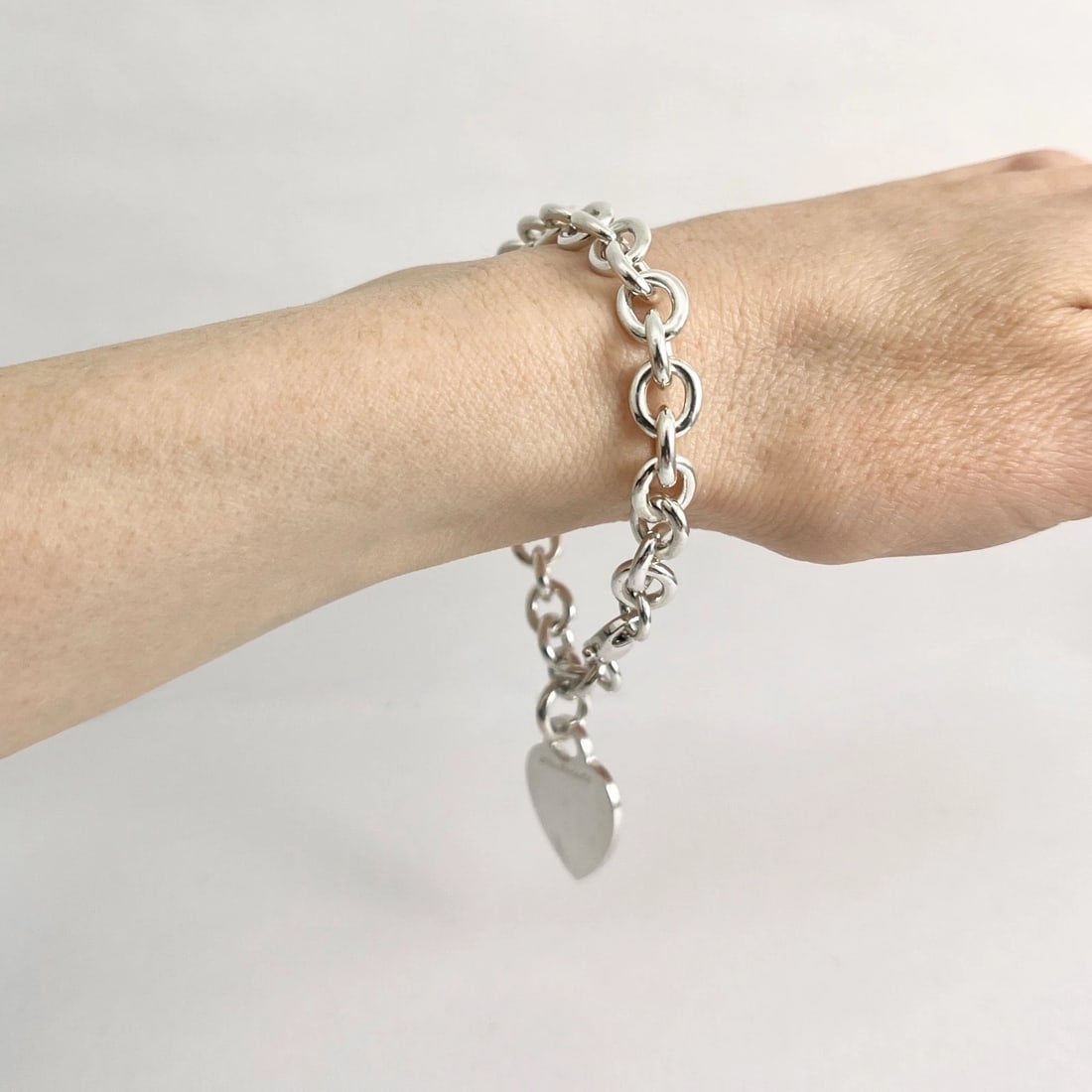 Tiffany & Co. Heart Charm Bracelet Sterling Silver, 7.5 Inches, 28.67 Grams - 6