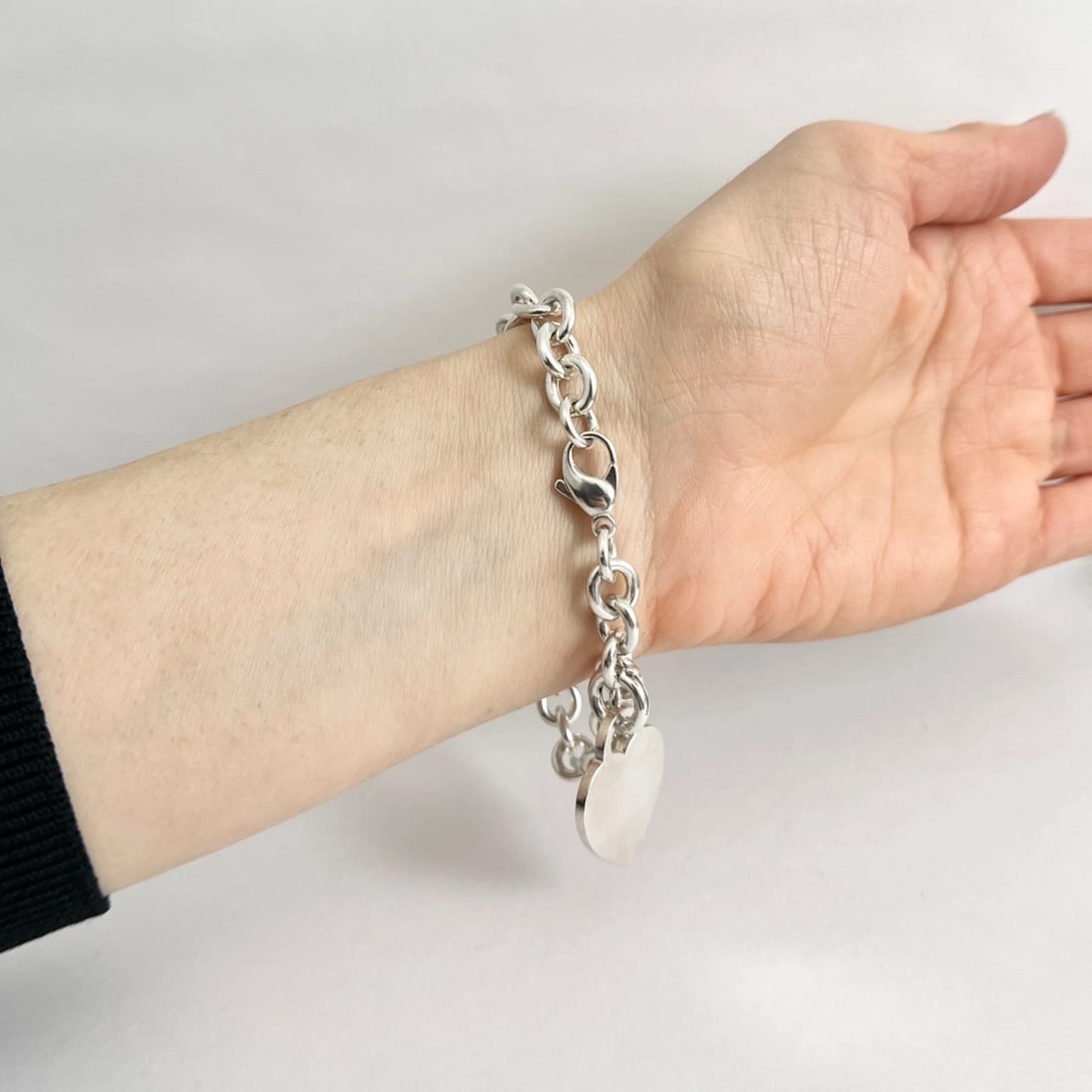 Tiffany & Co. Heart Charm Bracelet Sterling Silver, 7.5 Inches, 28.67 Grams - 7