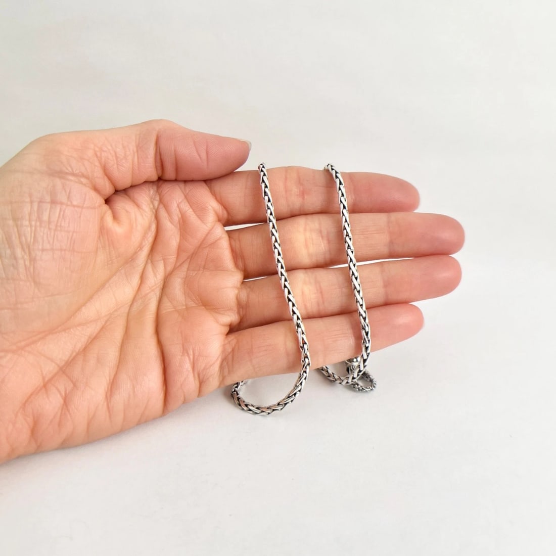 Effy Braided Spiga Wheat Chain Necklace Sterling Silver, 18 Inches, 15.15 Grams - 2