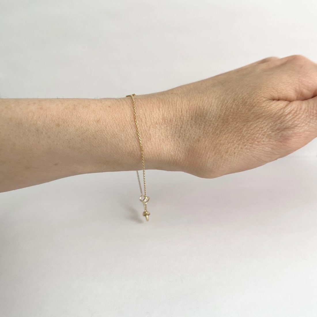 Italian Letter A Initial Chain Bracelet 14K Yellow Gold, .77 Grams - 4