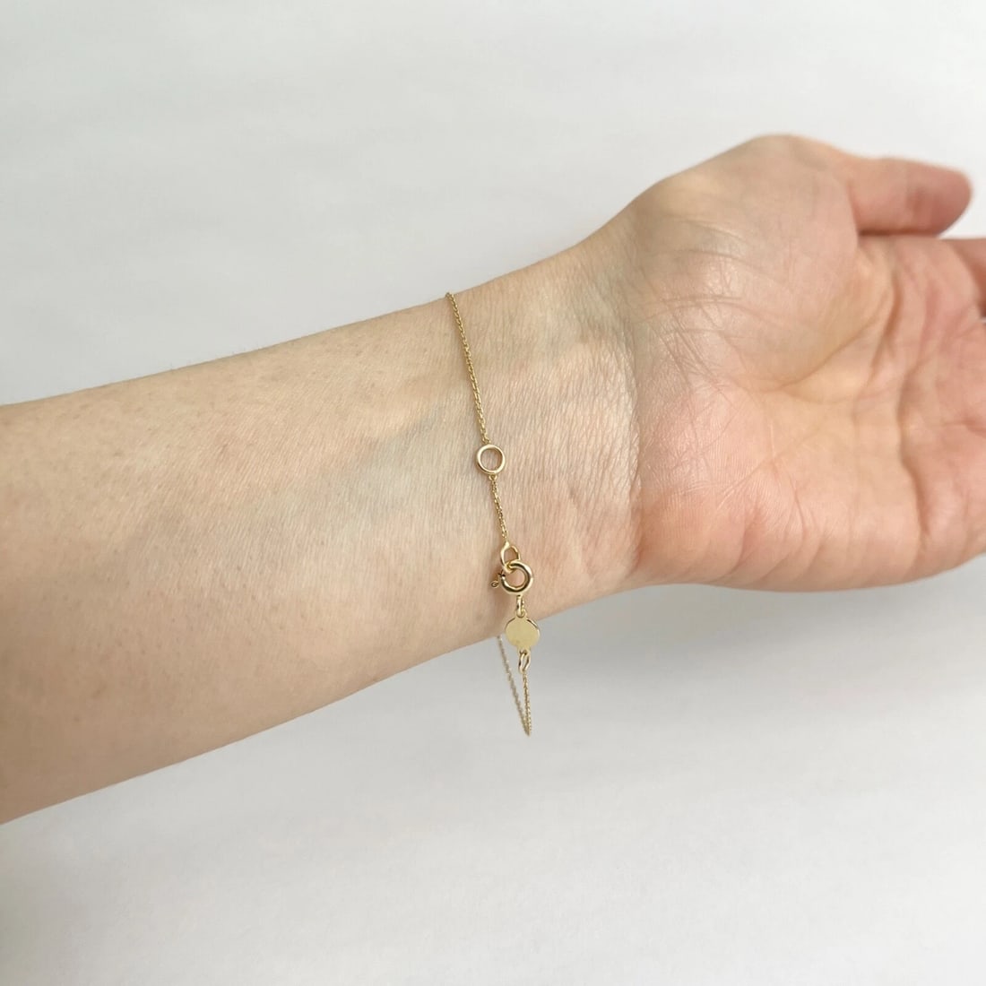 Italian Letter A Initial Chain Bracelet 14K Yellow Gold, .77 Grams - 5