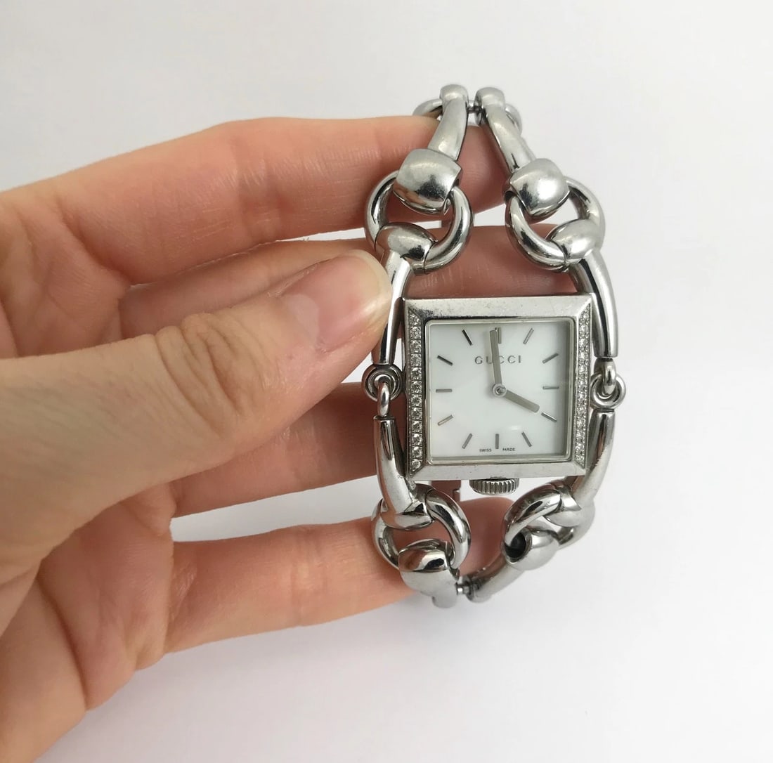 Gucci Signoria Diamond Stainless Steel Watch, Mother of Pearl Face, YA116307 - 5