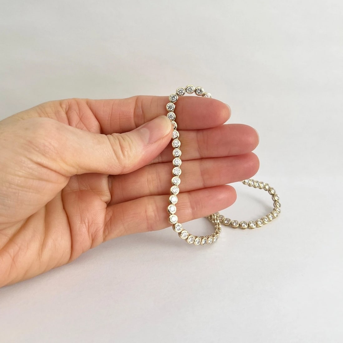 Round Diamond Bezel Tennis Necklace 14K Yellow Gold, 16 Inches, 9.18 CTW - 3