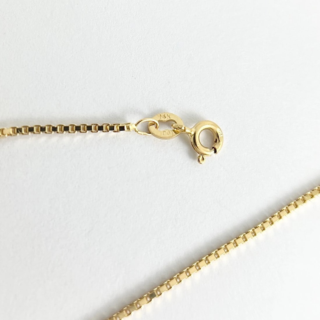 Long Thin Box Chain Necklace 14K Yellow Gold, 24 Inches, 1.4 mm, 5.83 Grams - 7